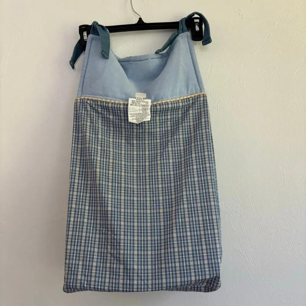 Vintage OshKosh B'gosh Diaper Stacker Plaid Teddy Bear Hanging Holder Organizer